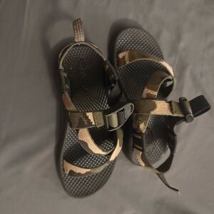 Black and Tan Sport Sandals with Straps